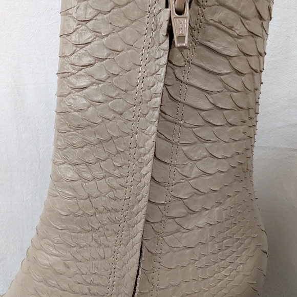 MATISSE Caty Taupe Python Embossed Leather Western Pointed Toe Boots 8.5 - Picture 9 of 11